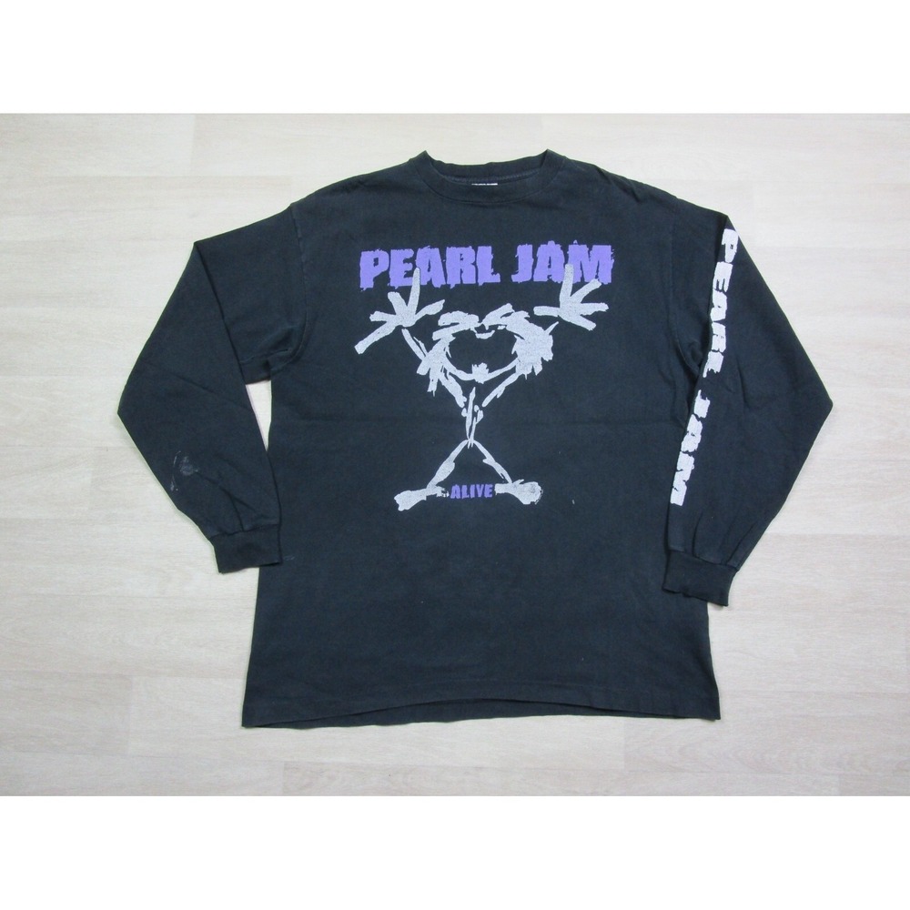 Vintage Pearl Jam Long Sleeve T‎ Shirt (XL) Softee 1990's Grunge Rock Band Tour